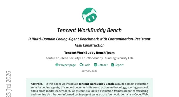 Tencent выпустила WorkBuddy Bench, бенчмарк для кодинг-агентов, задачи которого нельзя найти в интернете