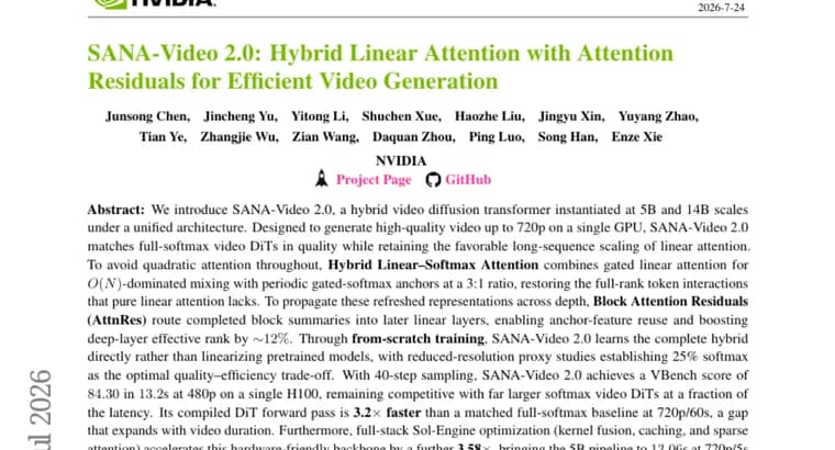 SANA-Video 2.0 ускорила генерацию видео в 120 раз с гибридным вниманием