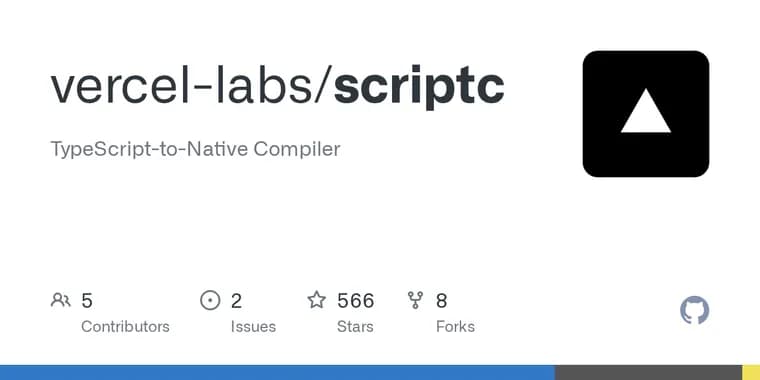 Vercel представила Scriptc, компилятор TypeScript в нативные бинарники