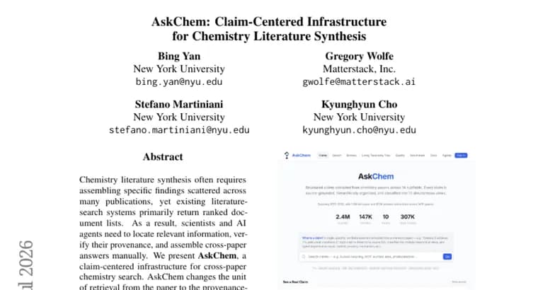 AskChem: систему поиска по химическим статьям построили не на документах, а на проверяемых фактах