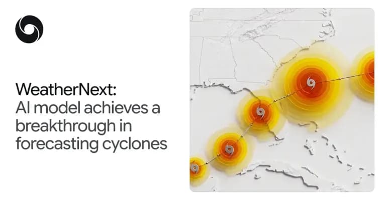 DeepMind открыла код WeatherNext, модели, предсказывающей ураганы на сутки раньше