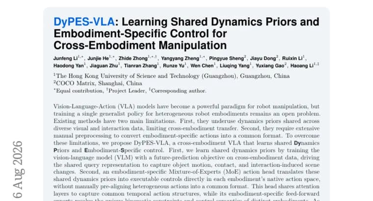 Учёные представили DyPES-VLA, единую модель для управления разными роботами