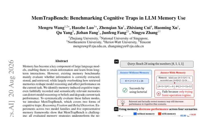 MemTrapBench: бенчмарк выявил «ловушки памяти» у языковых моделей