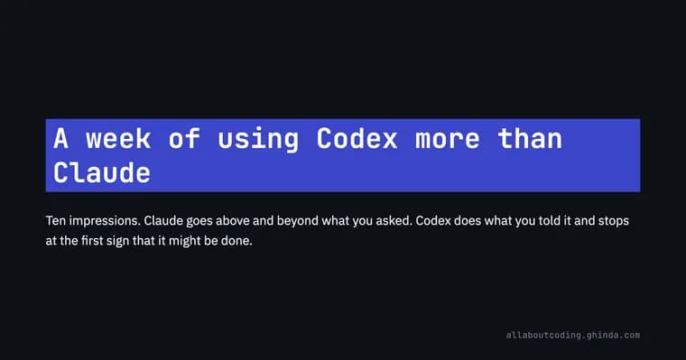 Разработчик сравнил Codex и Claude Code за неделю работы