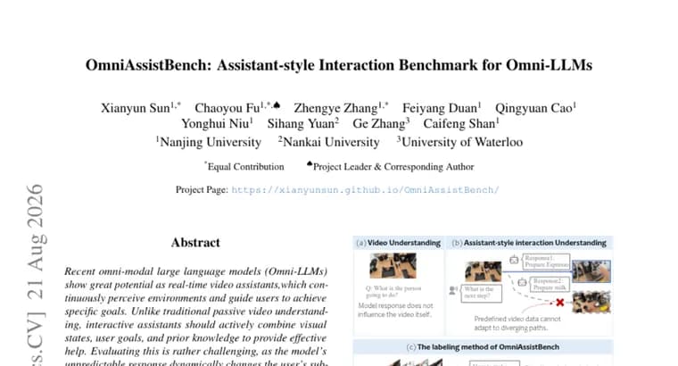 OmniAssistBench: новый бенчмарк выявил слабости ИИ-ассистентов в жестах и контексте диалога
