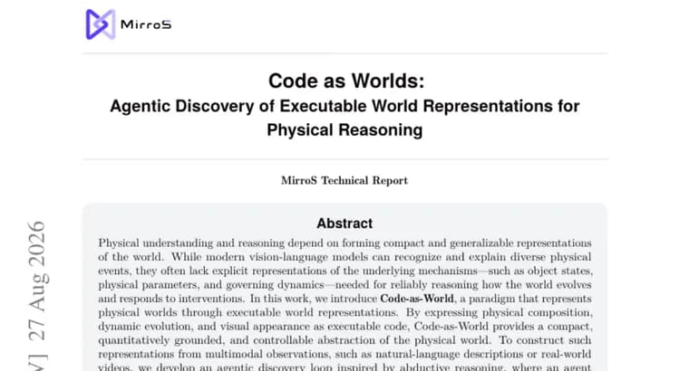 Code-as-World: физический мир представили как исполняемый код