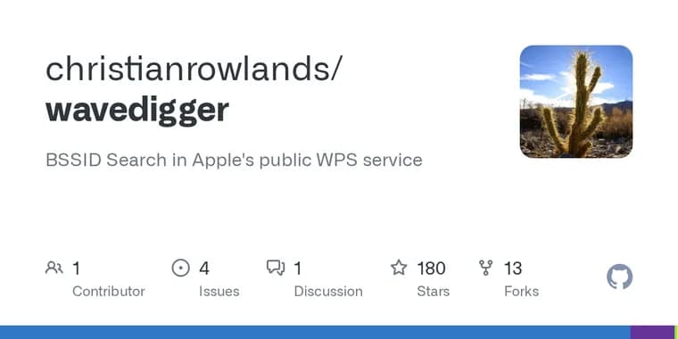 WaveDigger геолоцирует Wi-Fi-точки и вышки связи через API Apple