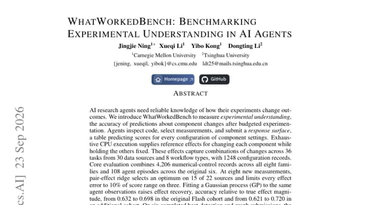 WhatWorkedBench: новый бенчмарк проверяет, понимают ли ИИ-агенты причины результатов своих экспериментов