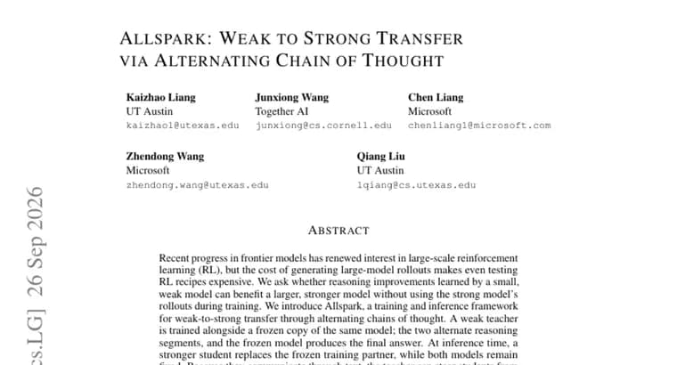 Allspark: слабая нейросеть учит сильную рассуждать через чередующиеся цепочки мыслей