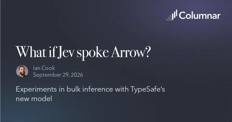 Columnar создала Jevaro: ответы модели Jev в формате Apache Arrow