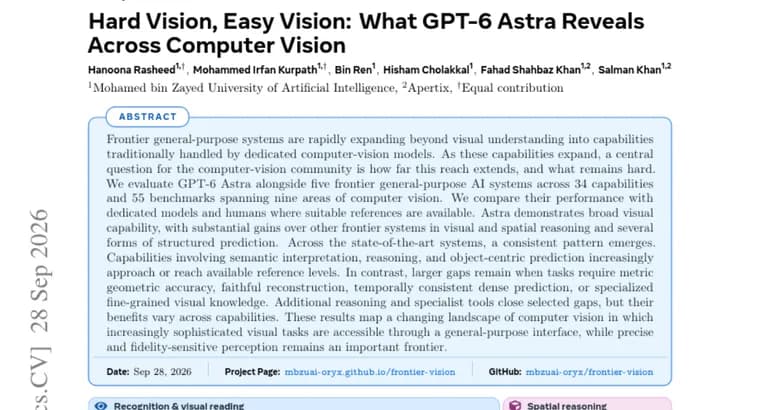 GPT-6 Astra проверили на 55 тестах по компьютерному зрению: слабее всего точная геометрия