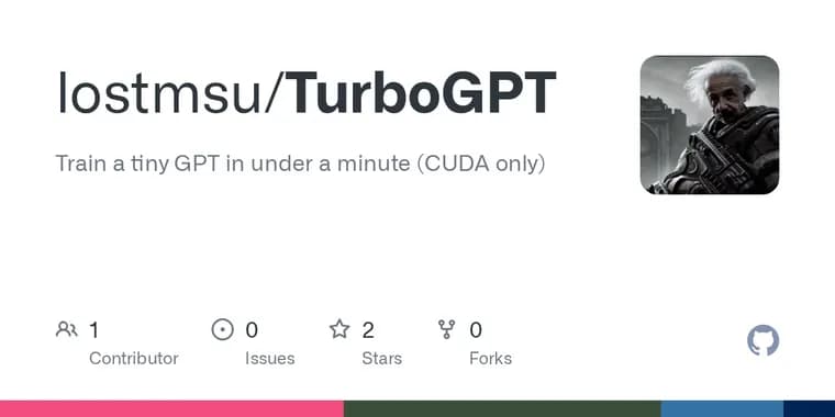 TurboGPT: открытый проект обучения крошечного байтового GPT на CUDA C++