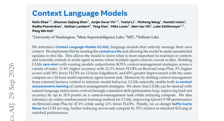 Context Language Models: нейросеть сама правит свой контекст как файл