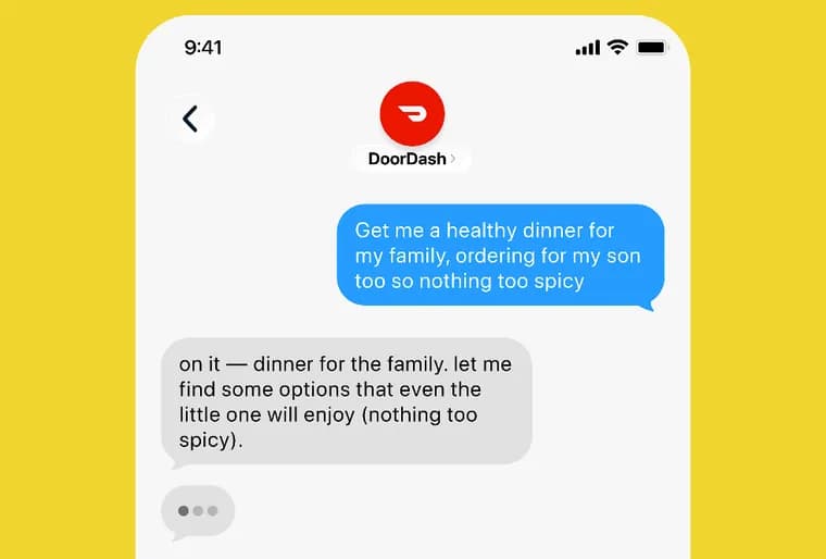 DoorDash запустила ИИ-агента для заказа еды через Apple Messages