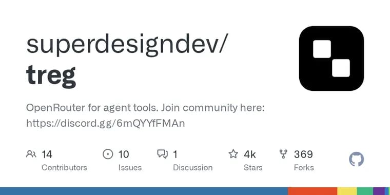 Superdesign выпустила treg: единый шлюз к платным API для ИИ-агентов