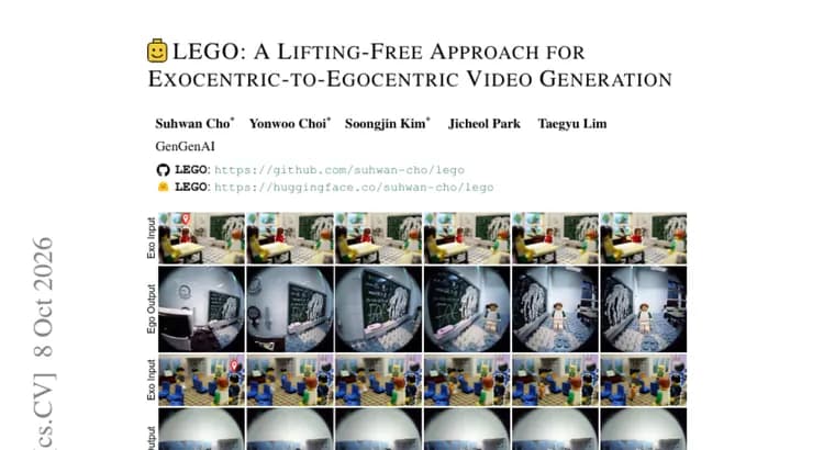 Предложен метод LEGO: видео от первого лица по записи со стороны без карт глубины