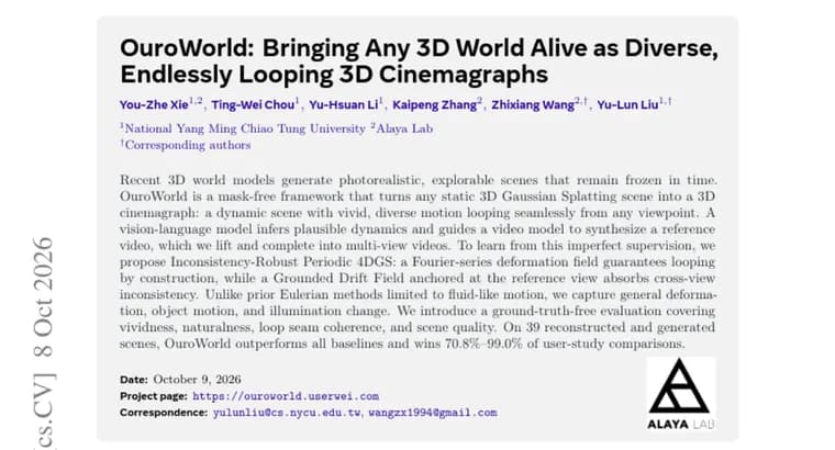 OuroWorld превращает статичную 3D-сцену в зацикленный 3D-синемаграф