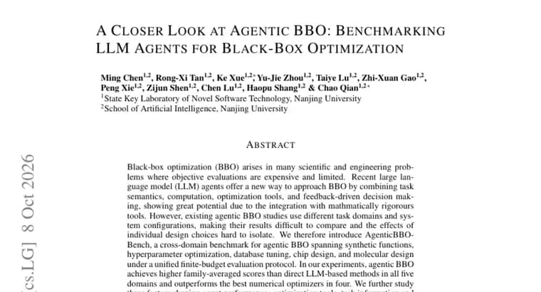 Представлен AgenticBBO-Bench: бенчмарк ИИ-агентов для оптимизации «чёрного ящика»