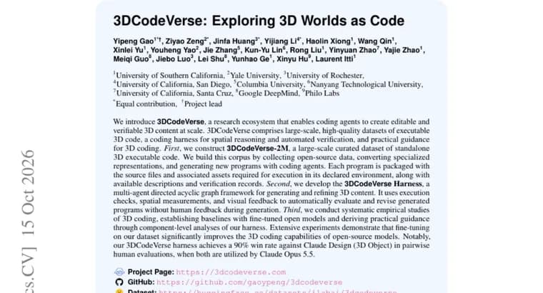 3DCodeVerse: представлен датасет 3D-кода и мультиагентная система для создания 3D