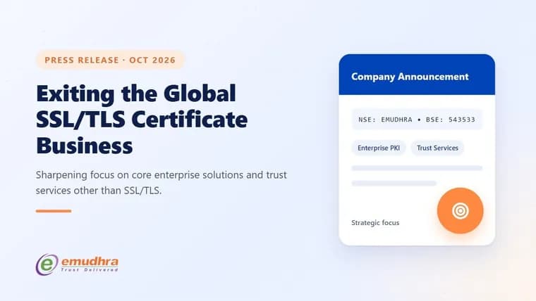 eMudhra объявила об уходе из бизнеса SSL/TLS-сертификатов после инцидента