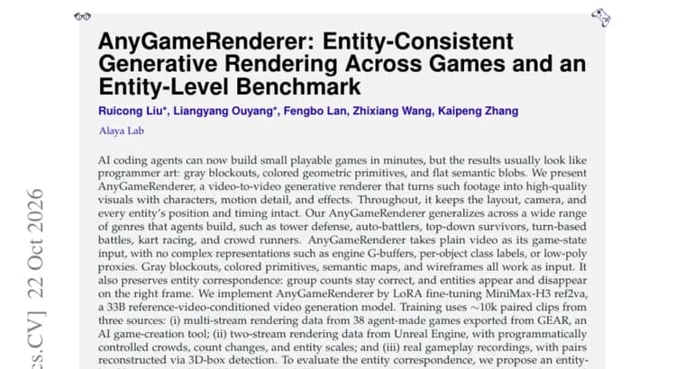 Представлен AnyGameRenderer: нейросеть дорисовывает графику играм, сделанным ИИ-агентами